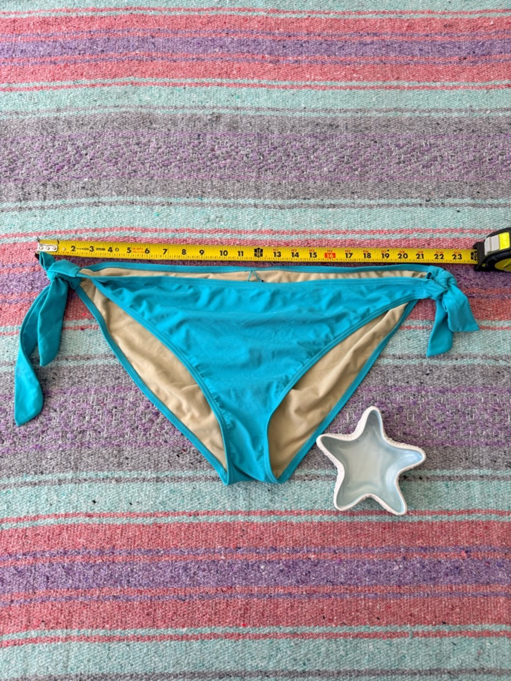 Bikini Bottoms Size 24 Teal Tie Side Swim Bottoms NWT